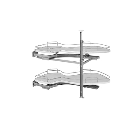 Rev-A-Shelf Steel, Gray, 33 in W, 24.44 in H, 21.88 in D, 21.88 in L, Gray 5372-15-GR-L